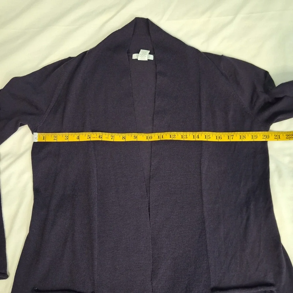 Tweeds Women's Cardigan Medium 100%  Merino Wool‎ Sweater Deep Purple Navy